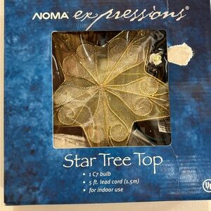 Gold Star Tree Top Lights Up